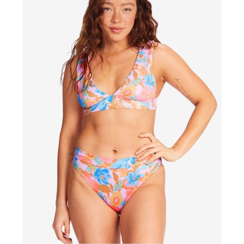 Billabong pick me up Maui rider Floral Bikini Set - Pink and Blue